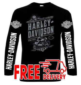 Harley Davidson, 5, men's long sleeve t-shirt, 100% cotton, S to 5XL